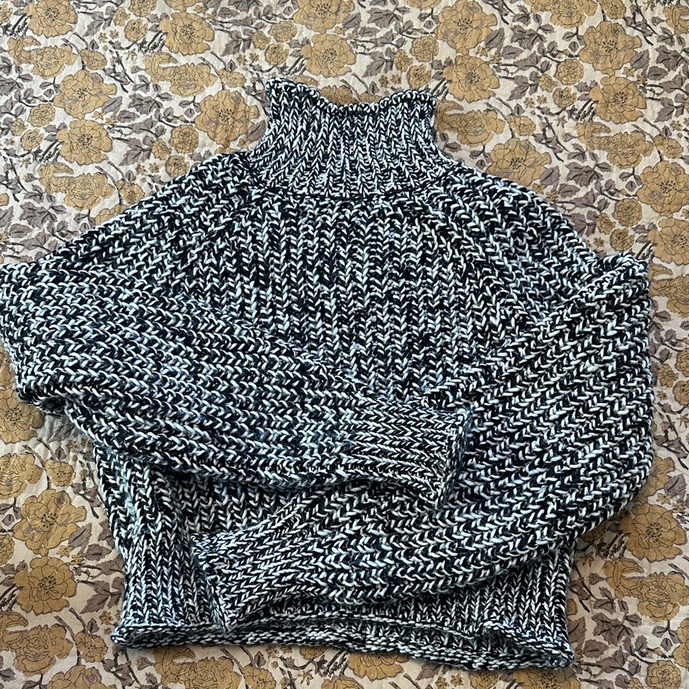 H&M Black and White Turtleneck Sweater
